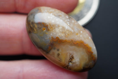 Prairie Agate Cabochon, 31 x 18 mm, Handmade Oval, from Saskatchewan, Canada