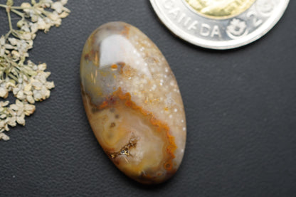 Prairie Agate Cabochon, 31 x 18 mm, Handmade Oval, from Saskatchewan, Canada