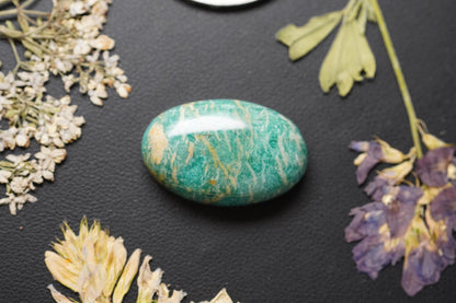 Amazonite Cabochon, 24 x 15.5 mm, Handmade Oval, from Quebec, Canada