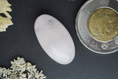 Rose Quartz Cabochon, 26.5 x 15.0 mm, Handmade Oval, from Ontario, Canada