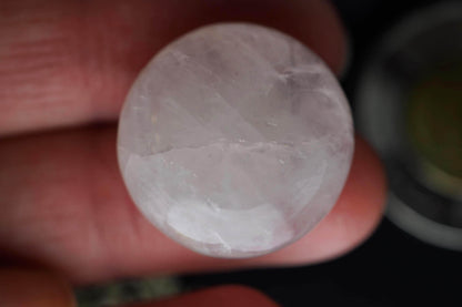 Rose Quartz Cabochon, 21.0 x 7.35 mm, Handmade Round, from Ontario, Canada