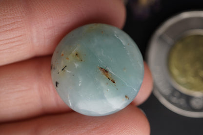 Ocean Picture Stone Cabochon, 21.5 x 5.60 mm, Handmade Round, from British Columbia, Canada