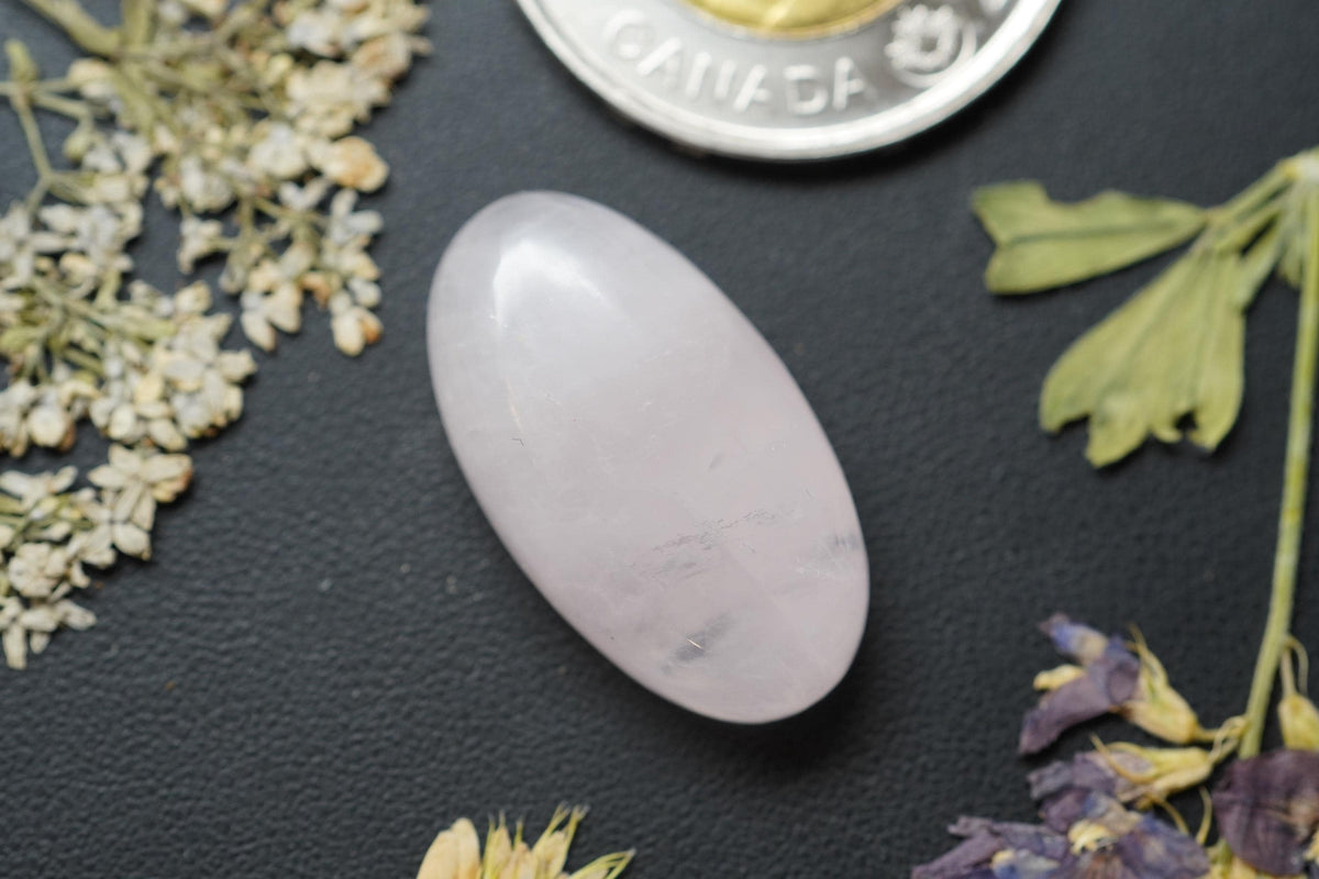 Rose Quartz Cabochon, 26.5 x 15.0 mm, Handmade Oval, from Ontario, Canada