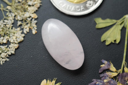 Rose Quartz Cabochon, 26.5 x 15.0 mm, Handmade Oval, from Ontario, Canada