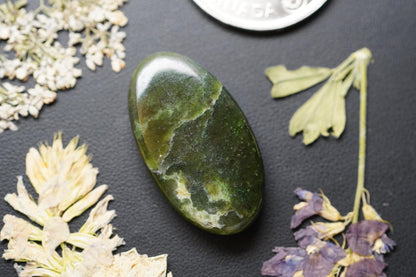 Nephrite Jade Cabochon, 31 x 17.5 mm, Handmade Oval, from British Columbia, Canada