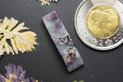 Corundum-Sapphire Cabochon, 29.5 x 8.30 mm, Handmade Geometric Rectangle, from Newfoundland and Labrador, Canada